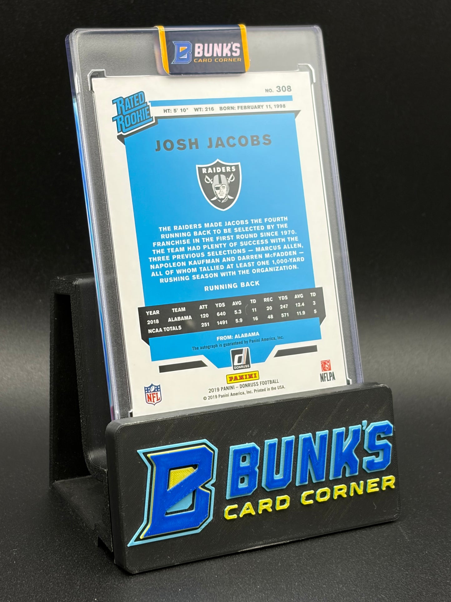 2019 Josh Jacobs Donruss Panini Auto RC