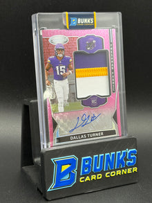 2024 Dallas Turner Certified Panini Pink Auto Freshman Fabric RC