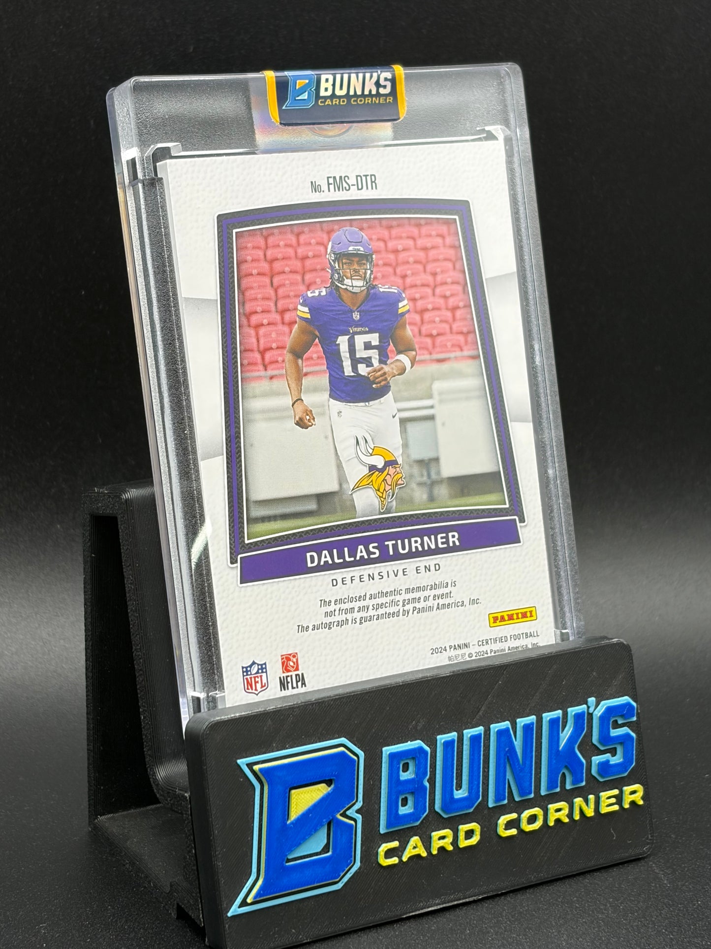2024 Dallas Turner Certified Panini Pink Auto Freshman Fabric RC