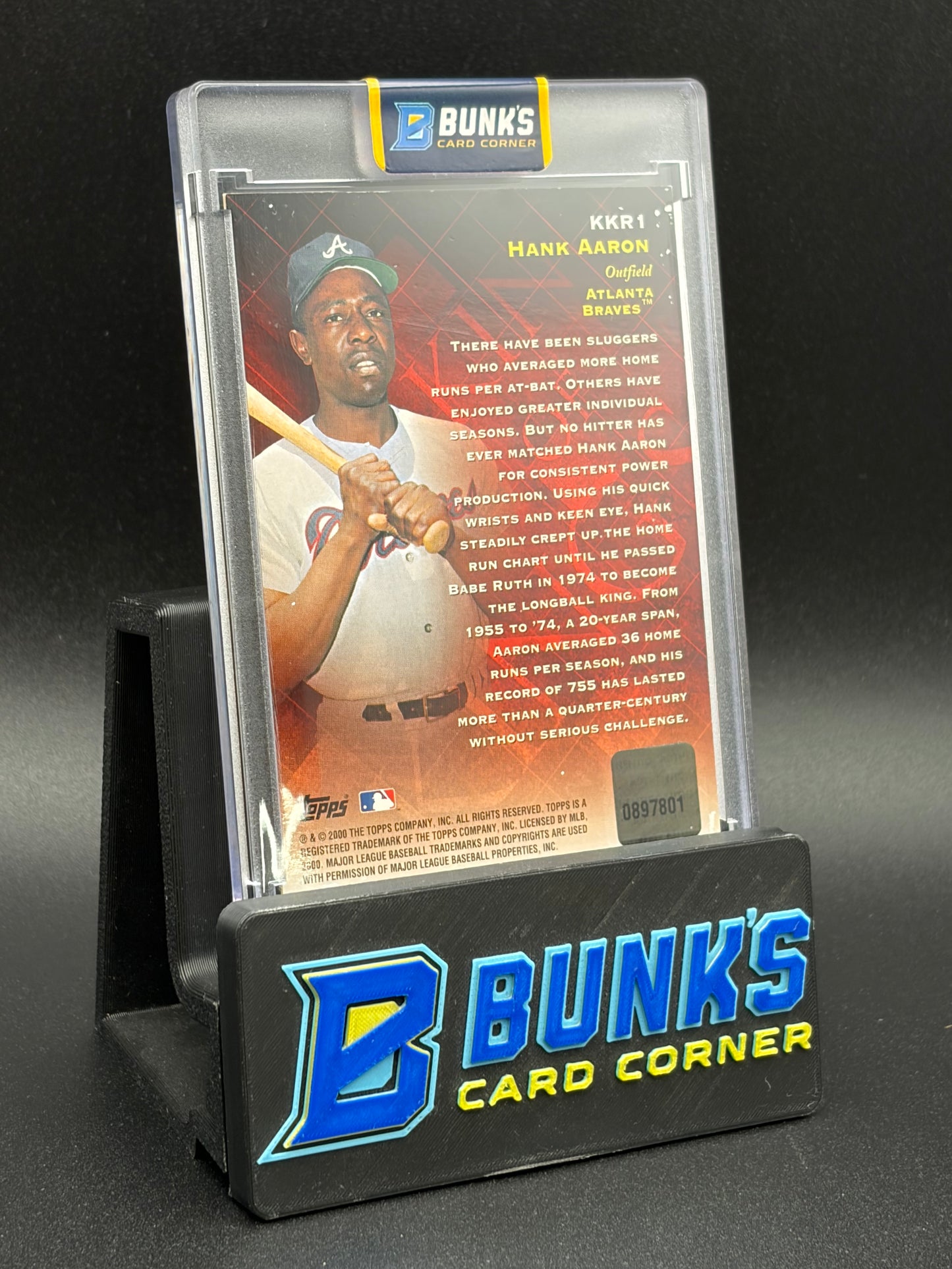 2000 Hank Aaron Topps King of Kings Jersey Patch
