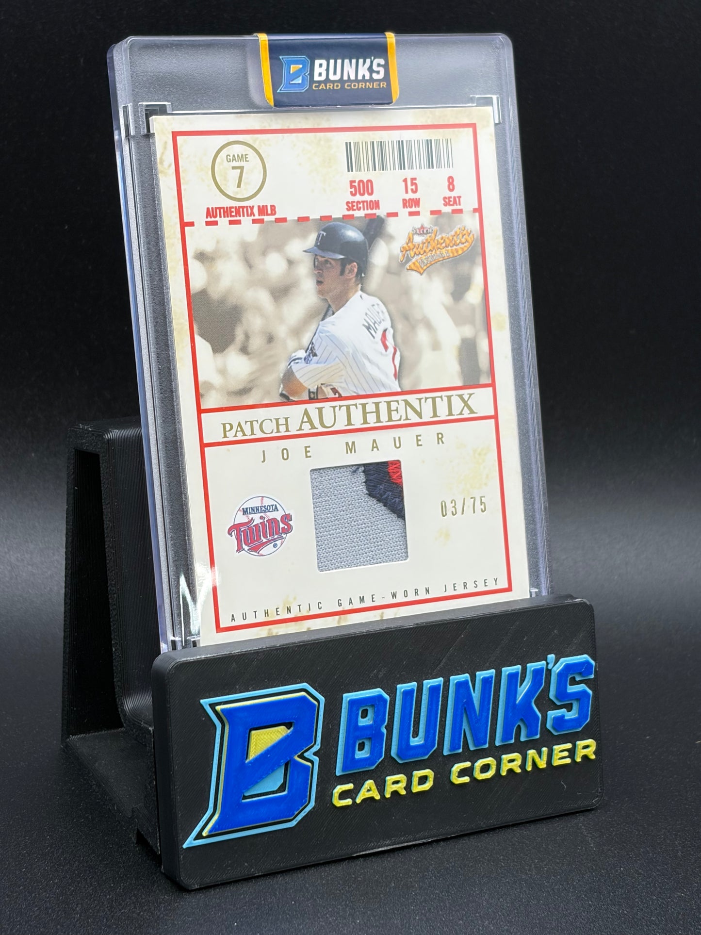 2005 Joe Mauer Patch AU 3 Color Jersey 3/75