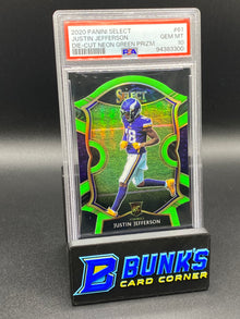 2020 Justin Jefferson Die-Cut Neon Green RC PSA 10 (Box B63)