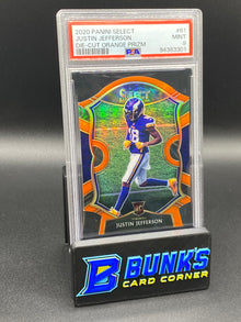 2020 Justin Jefferson Die-Cut Orange Prizm RC PSA 9 (Box B63)