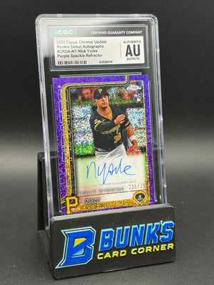 2025 Nick Yorke Purple Speckle Refractor CGC AU Auto 10 RC