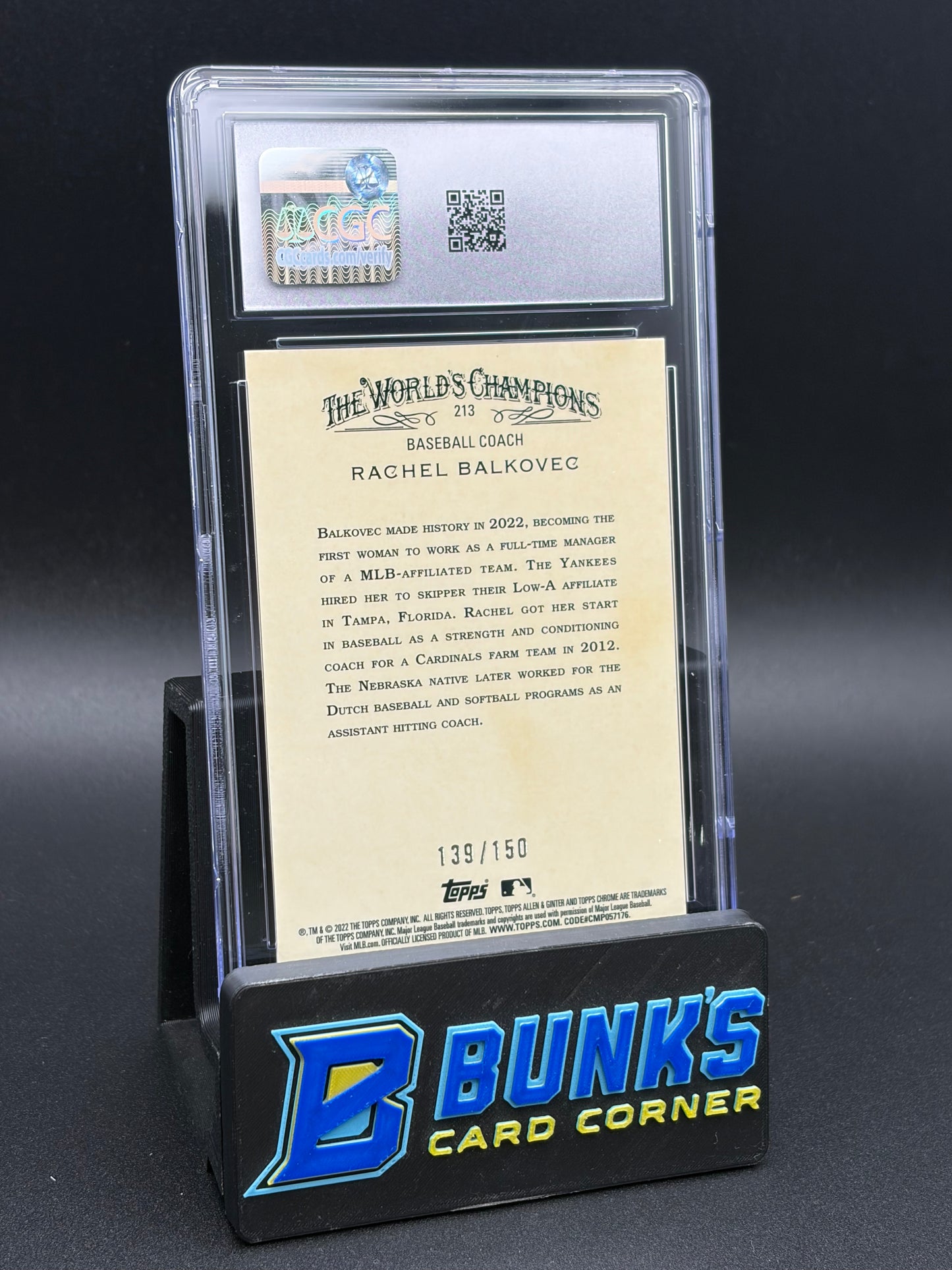 2022 Rachel Balkovec Blue Refractor CGC 10