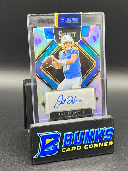 2021 Justin Herbert Auto. Select Prizm 29/49