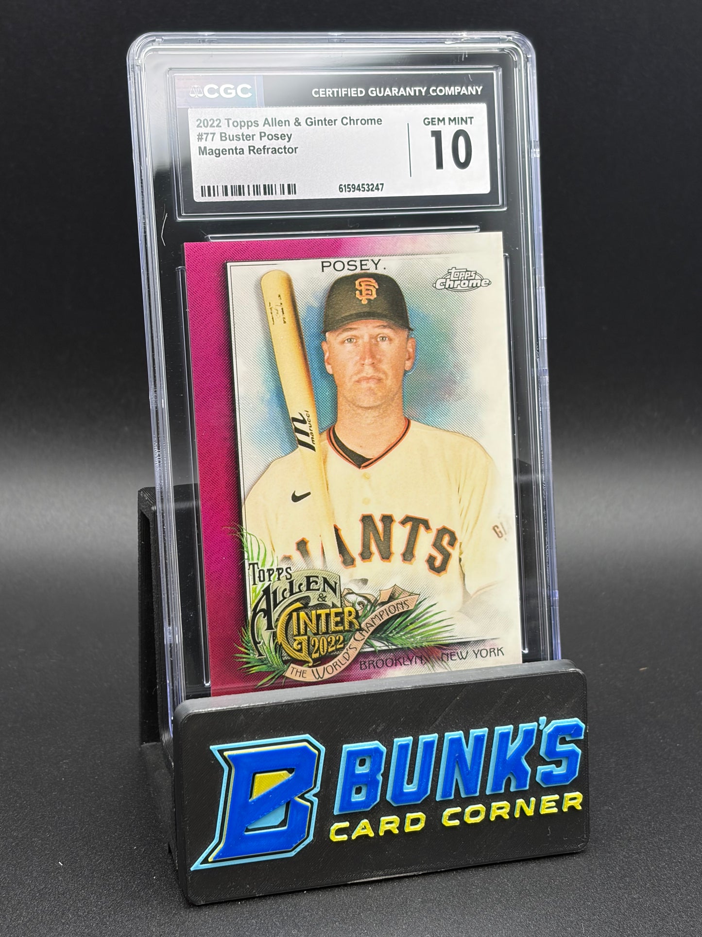2022 Buster Posey Magenta Refractor CGC 10 162/199