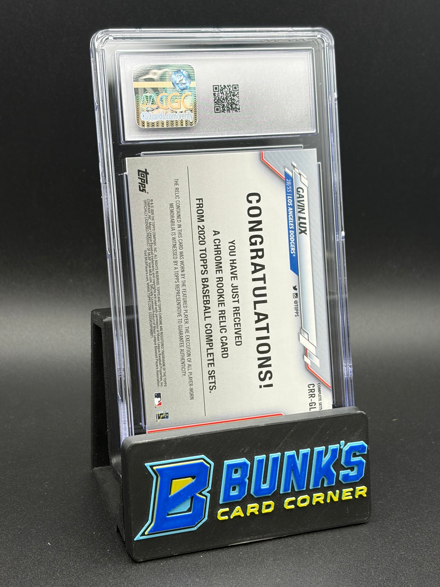 2020 Gavin Lux Chrome Rookie Relics CGC 10 RC