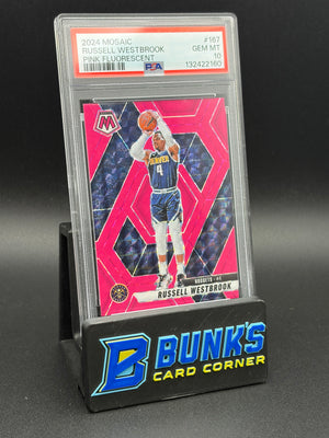 2024 Russell Westbrook Pink Fluorescent Mosaic PSA 10 8/10