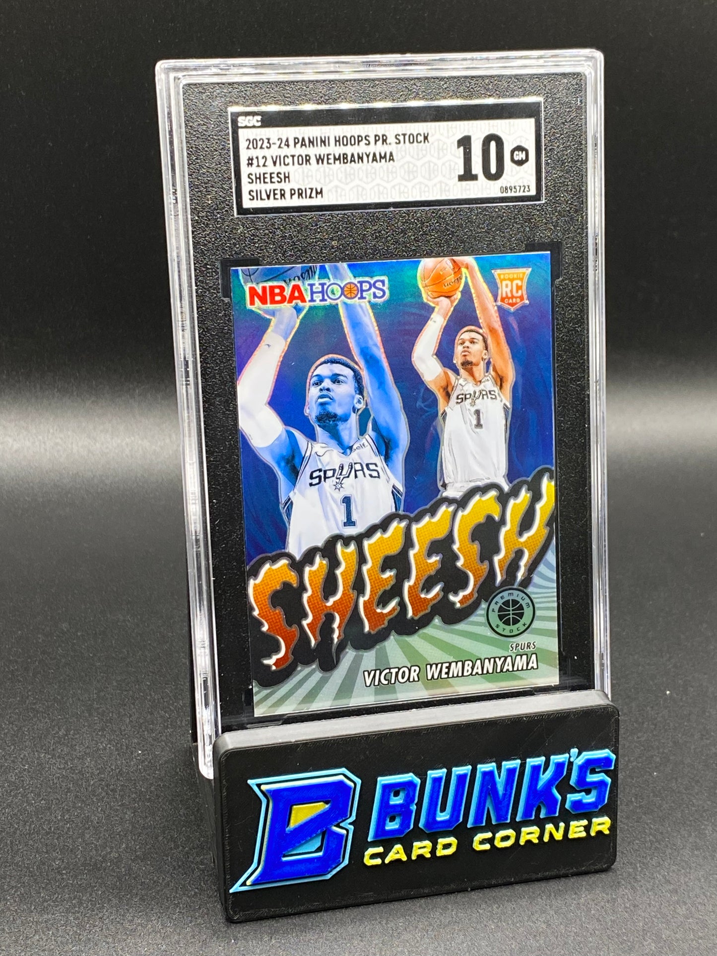 2023-24 Victor Wembanyama Sheesh Silver Prizm RC SGC 10 (Box A18)
