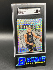 2022-23 Stephen Curry Notoriety Mosaic Prizm SGC 10 (Box A18)