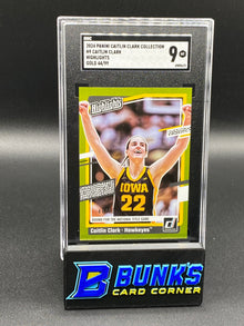 2024 Caitlin Clark Highlights Gold 44/99 SGC 9 (Box A18)