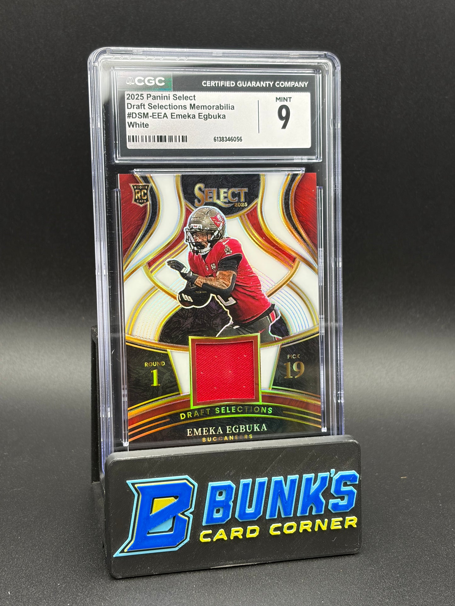 2025 Emeka Egbuka White Draft Selections Memorabilia CGC 9 RC 83/99