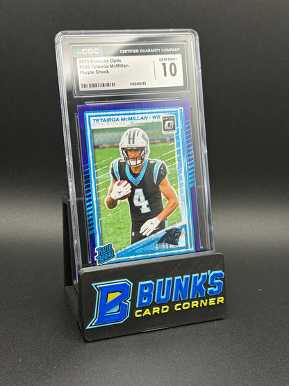 2025 Tetairoa McMillan Purple Shock Donruss Optic CGC 10 RC