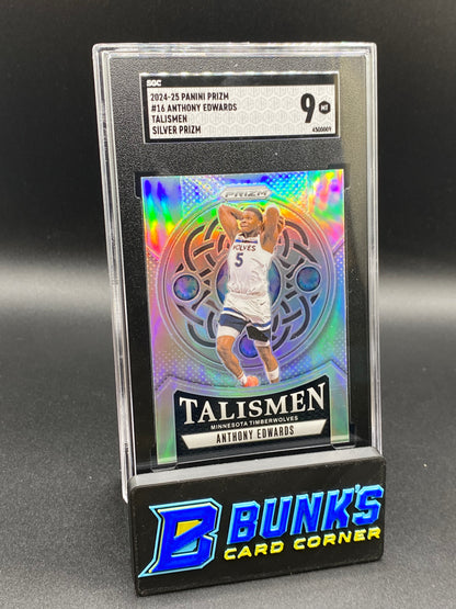 2024-25 Anthony Edwards Talismen Silver Prizm SGC 9