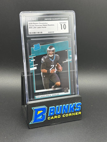 2020 Jalen Hurts Clearly Donruss Rated Rookies Chronicles CGC 10