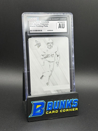 2016 Adrian Peterson Black Printing Plate CGC AU 1/1