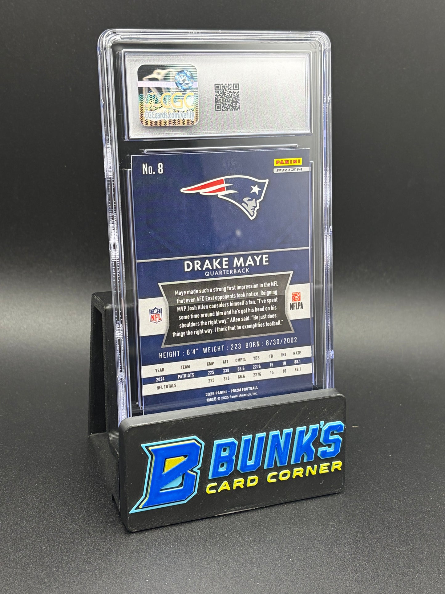 2025 Drake Maye No Huddle Flashback Prizm CGC 10