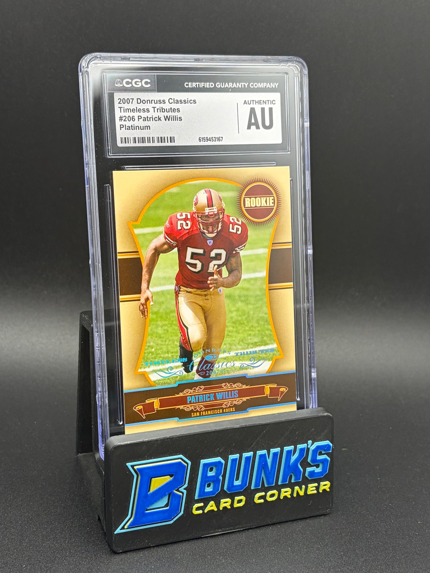 2007 Patrick Willis Platinum Timeless Tributes Classics CGC AU 10/10 RC
