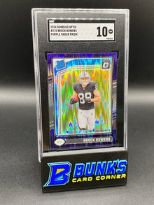 2024 Brock Bowers Purple Shock Prizm SGC 10