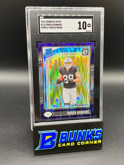2024 Brock Bowers Purple Shock Prizm SGC 10