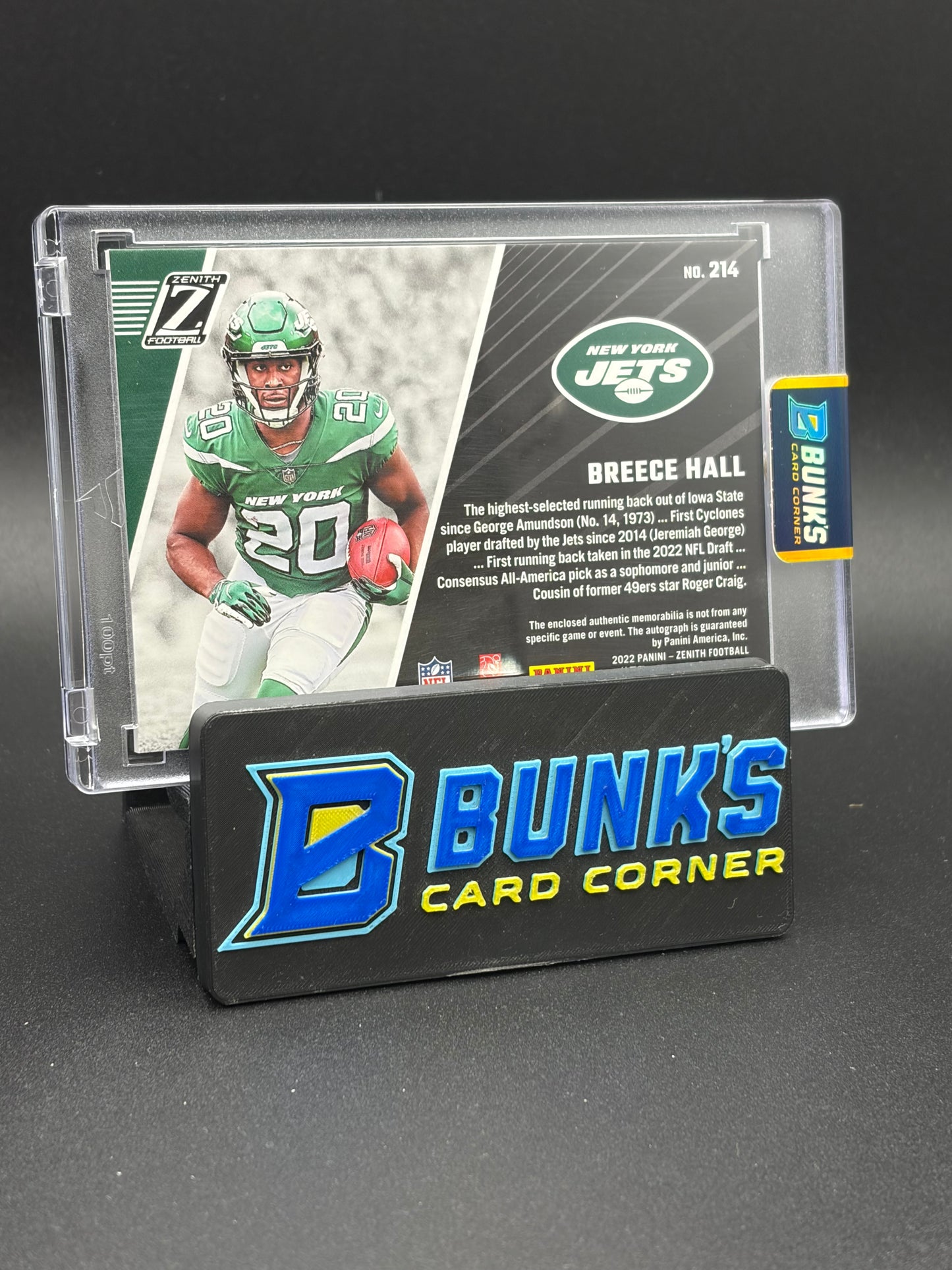 2022 Breece Hall Zenith Auto Patch 186/299 RC