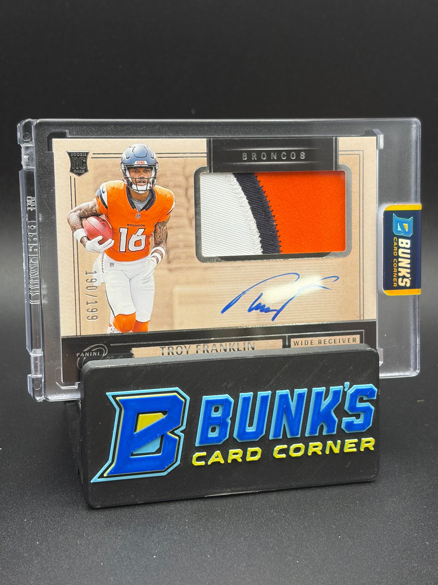 2024 Troy Franklin One Panini Auto Patch RC 190/199