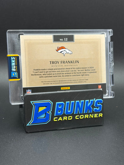 2024 Troy Franklin One Panini Auto Patch RC 190/199