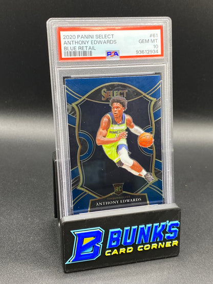 2020 Anthony Edwards Blue Retail RC PSA 10