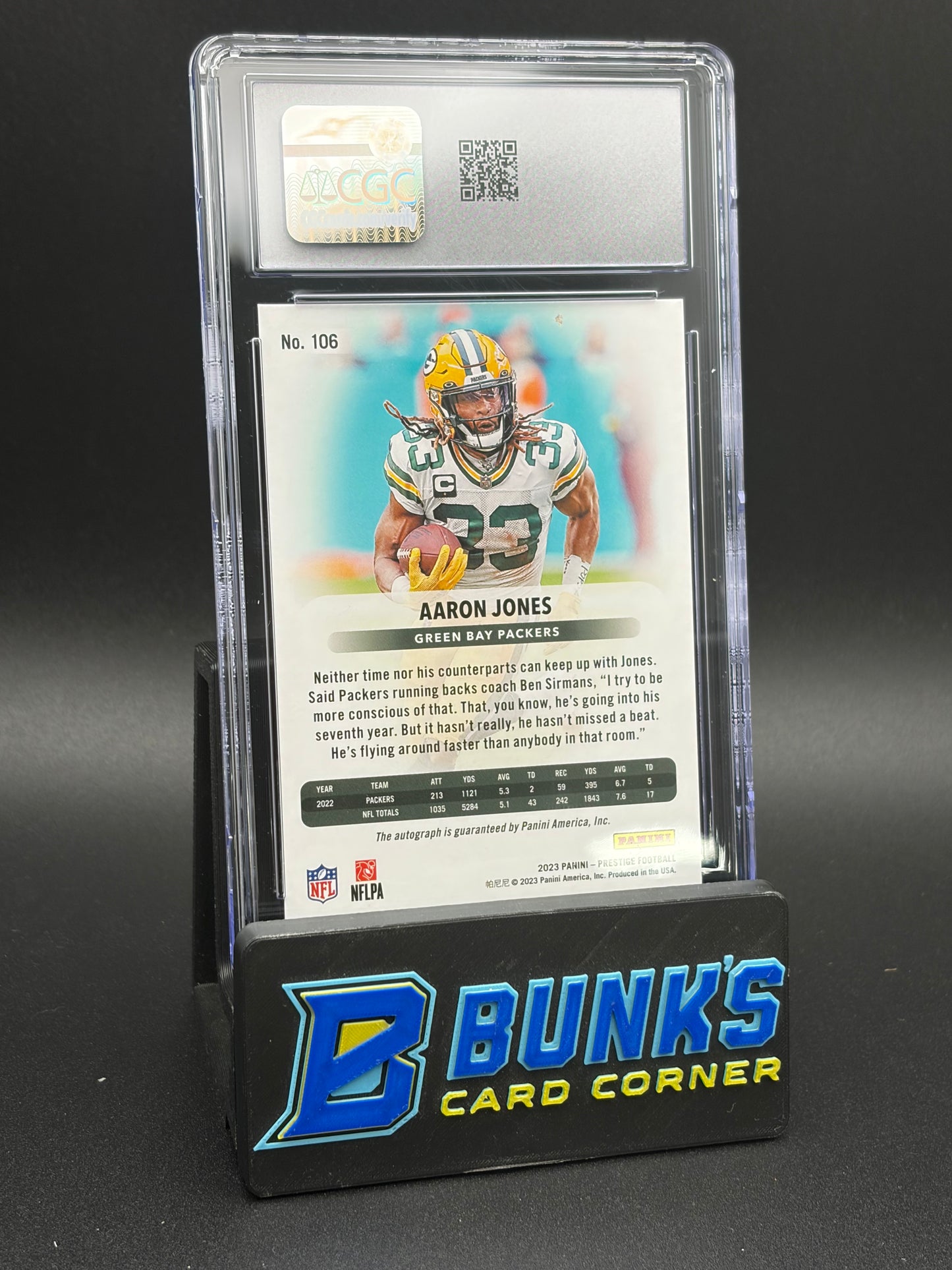 2023 Aaron Jones Xtra Points Premium Gold Signatures Prestige CGC AU Auto 10