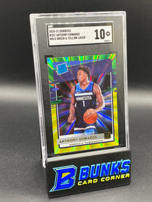 2020-21 Anthony Edwards Holo Green & Yellow Laser RC SGC 10