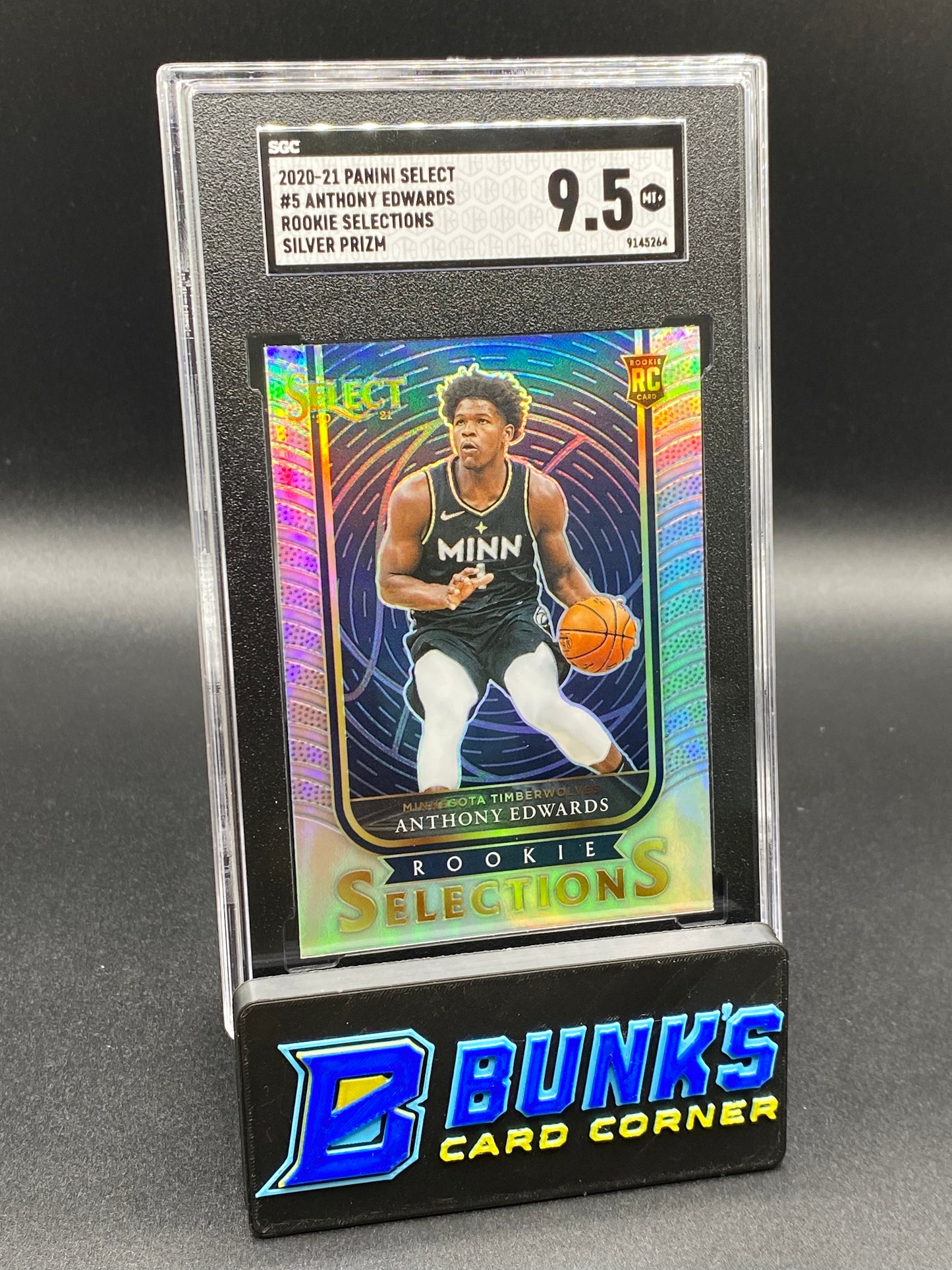 2020-21 Anthony Edwards Rookie Selections Silver Prizm RC SGC 9.5