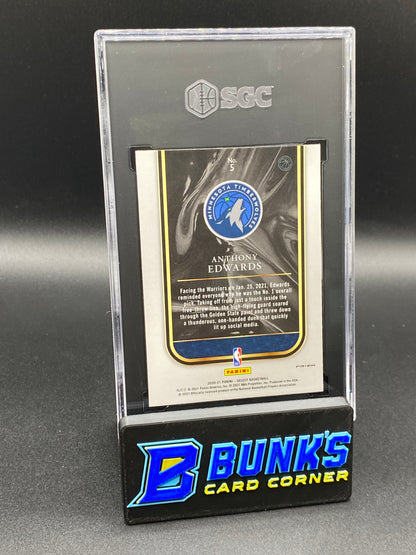 2020-21 Anthony Edwards Rookie Selections Silver Prizm RC SGC 9.5