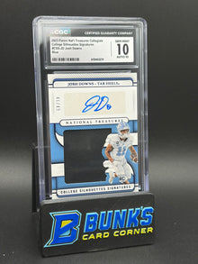 2023 Josh Downs Blue College Silhouettes Signatures CGC 10 Auto 10 46/49