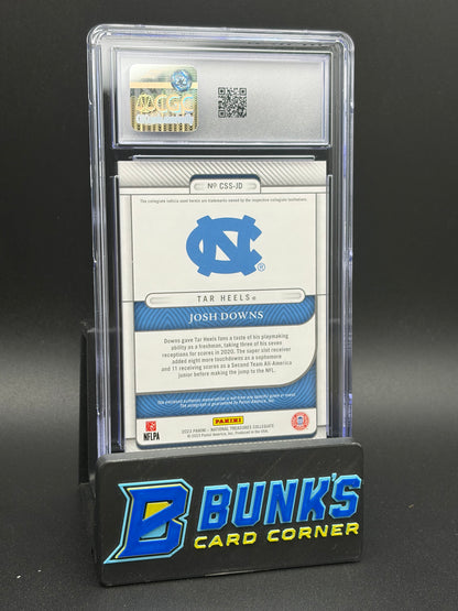 2023 Josh Downs Blue College Silhouettes Signatures CGC 10 Auto 10 46/49