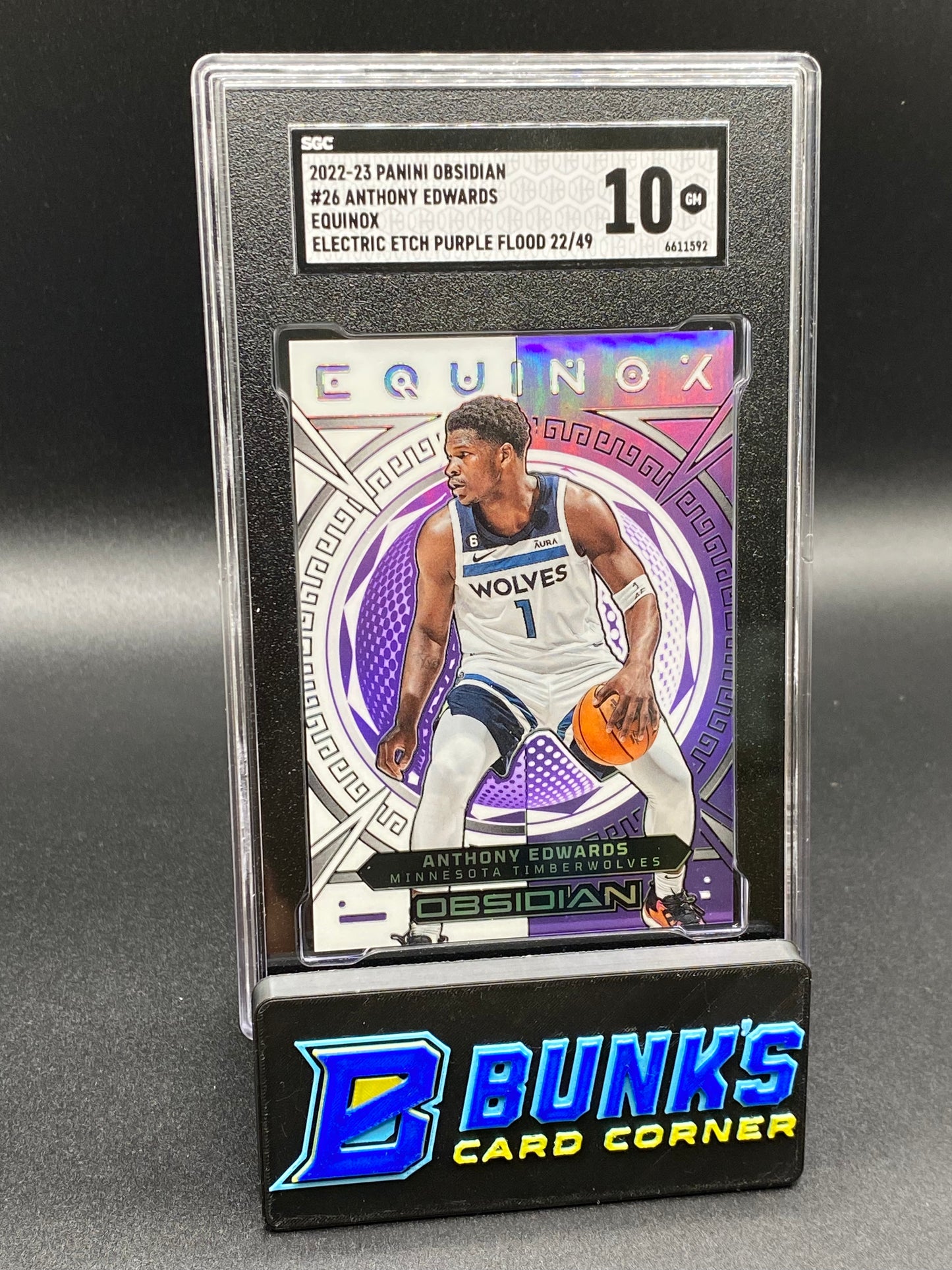2022-23 Anthony Edwards Equinox Electric Etch Purple Flood SGC 10