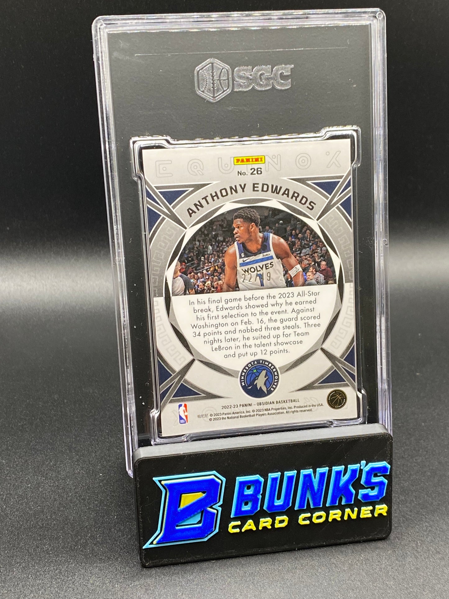 2022-23 Anthony Edwards Equinox Electric Etch Purple Flood SGC 10