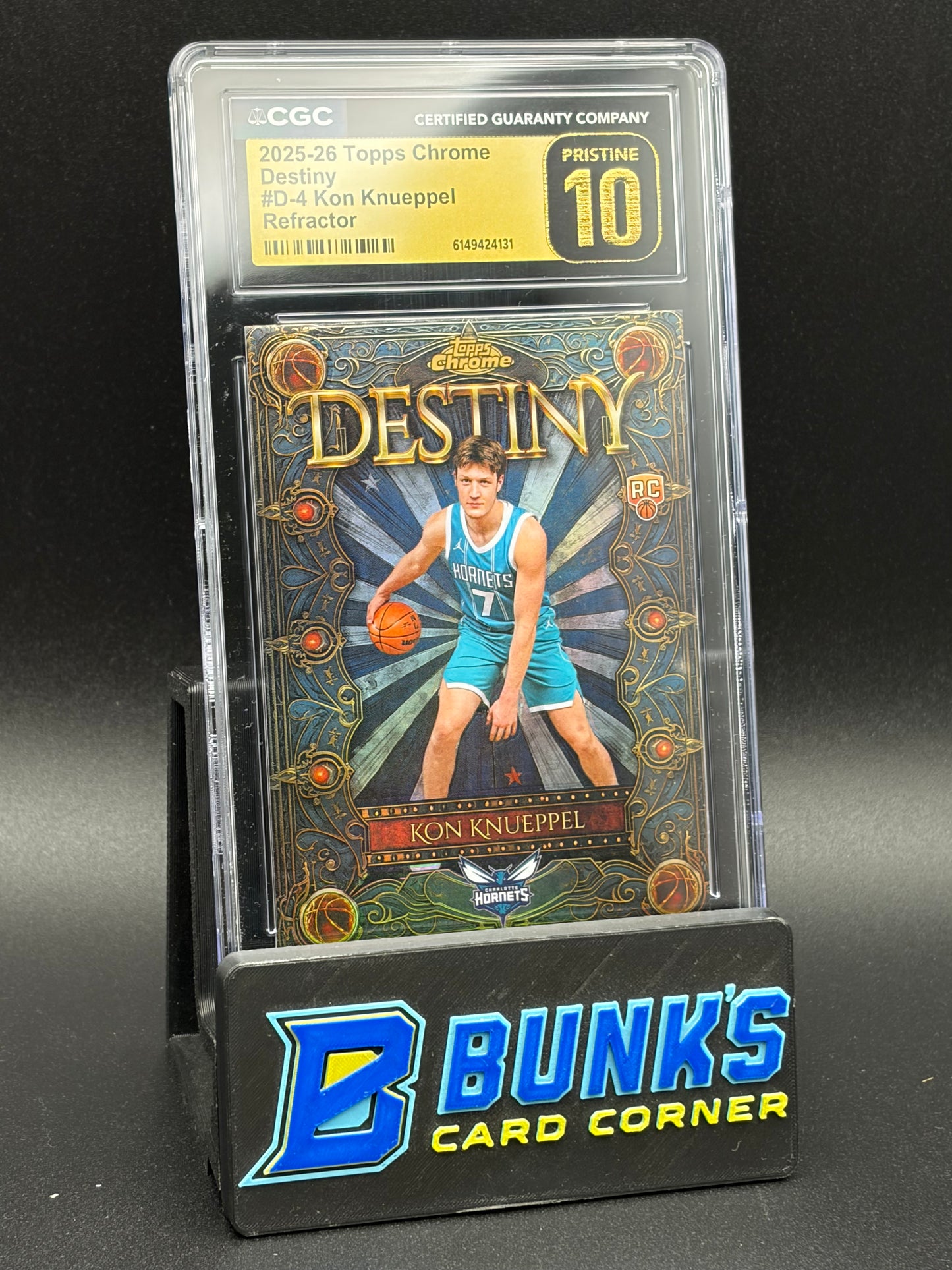 2025-26 Kon Knueppel Refractor Destiny CCGC Pristine 10 RC