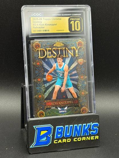 2025-26 Kon Knueppel Refractor Destiny CCGC Pristine 10 RC