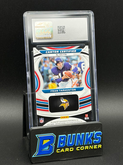 2024 Fran Tarkenton Mirror Blue Canton Certified Signatures CGC AU Auto 10 4/60