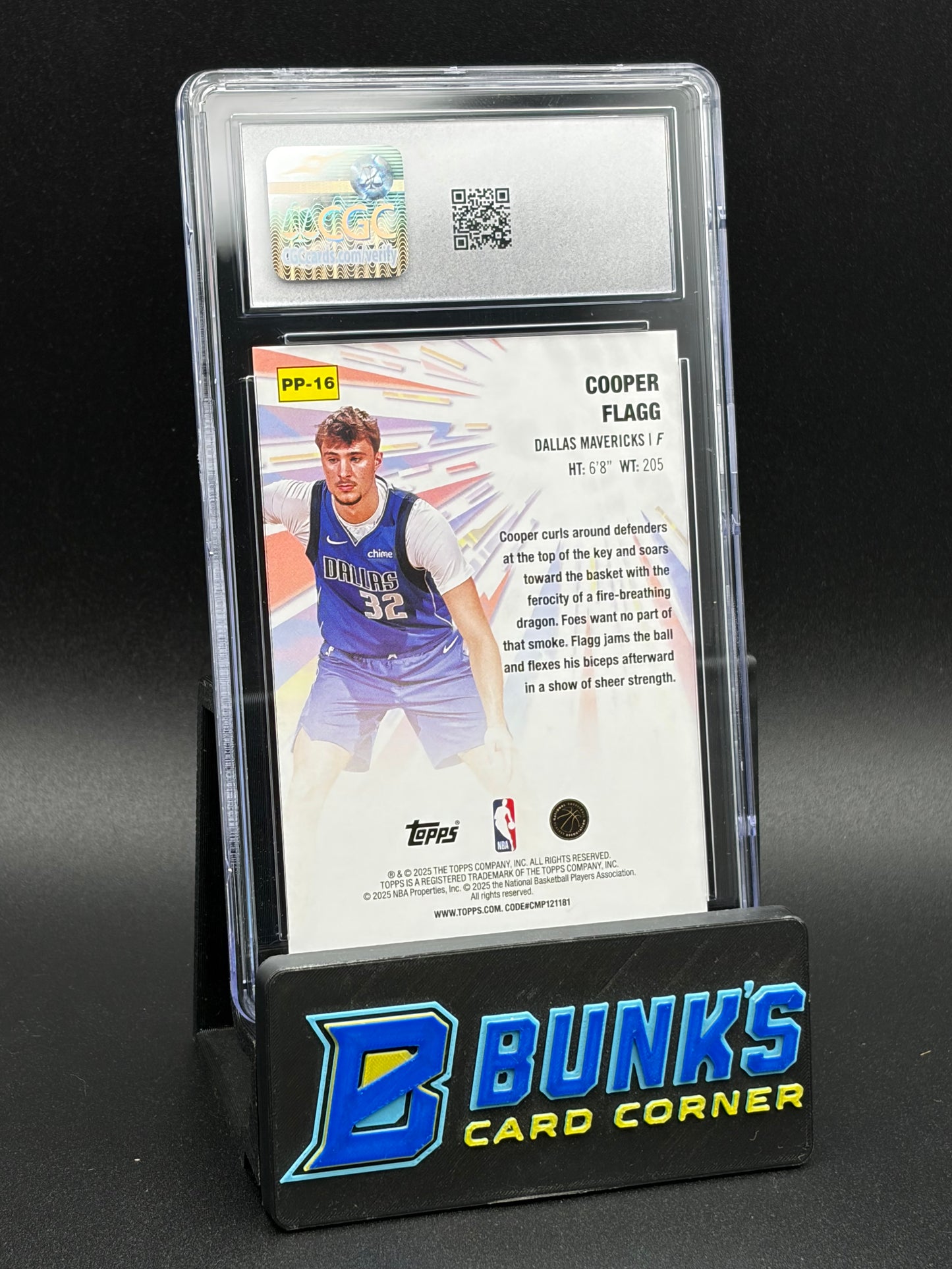 2025-26 Cooper Flagg Power Players Topps CGC 10 RC
