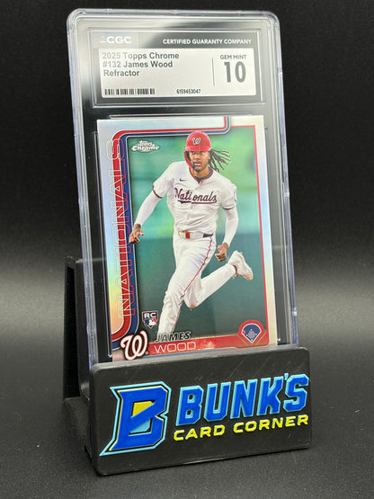 2025 James Wood Refractor Topps Chrome CGC 10 RC