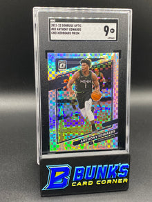 2021-22 Anthony Edwards Checkerboard Prizm SGC 9