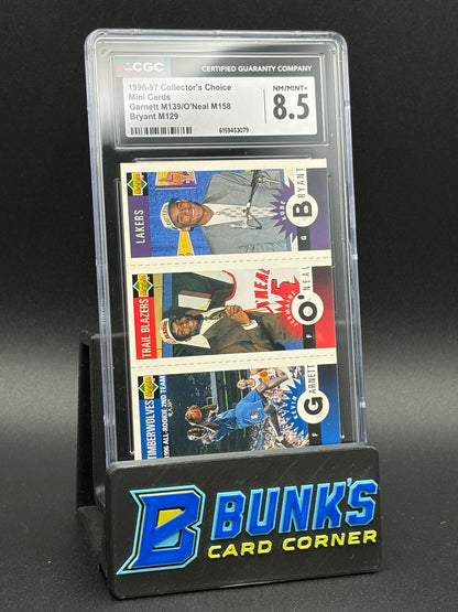 1996-97 Kevin Garnett & Jermaine O'neal & Kobe Bryant Mini Cards CGC 8.5