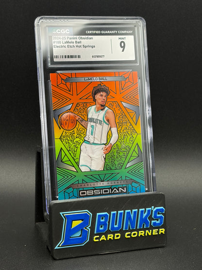 2024-25 LaMelo Ball Electric Etch Hot Springs Obsidian CGC 9 5/15