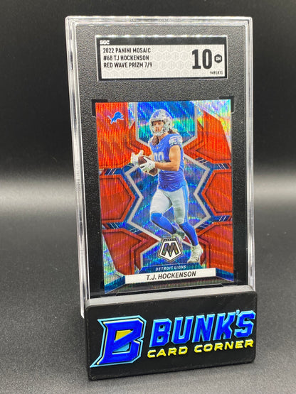 2022 TJ Hockenson Red Wave Prizm SGC 10