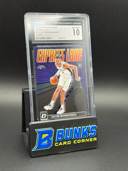 2023-24 Victor Wembanyama Purple Express Lane Optic CGC 10 RC
