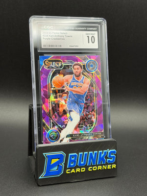 2024-25 Karl Anthony Towns Purple Cracked Ice Select CGC 10 90/99