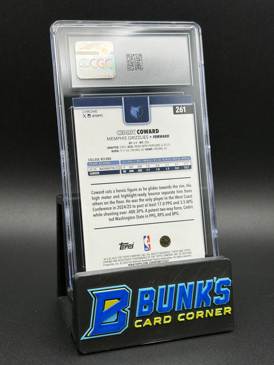 2025-26 Cedric Coward RayWave Refractor Topps Chrome CGC 10 RC
