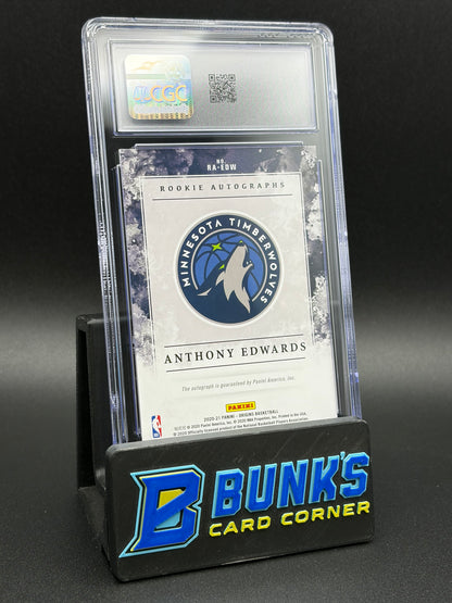 2020-21 Anthony Edwards Rookie Auto Origins CGC 10 Auto 9 RC